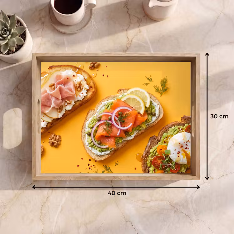 Dienblad - Eten - Brood - Ontbijt - Modern - Kleurrijk — 9