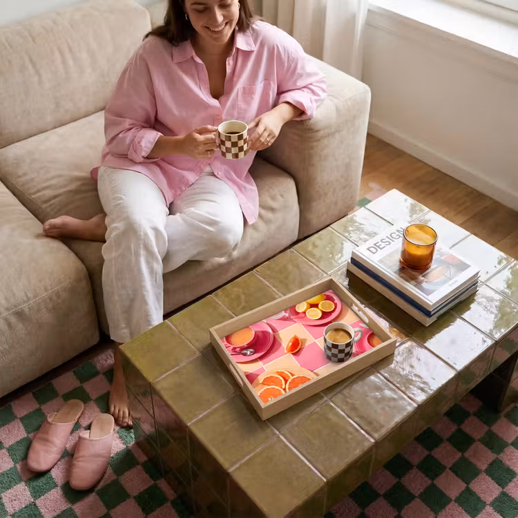 Dienblad - Eten - Citrusvruchten - Stillevens - Roze - Oranje — 6