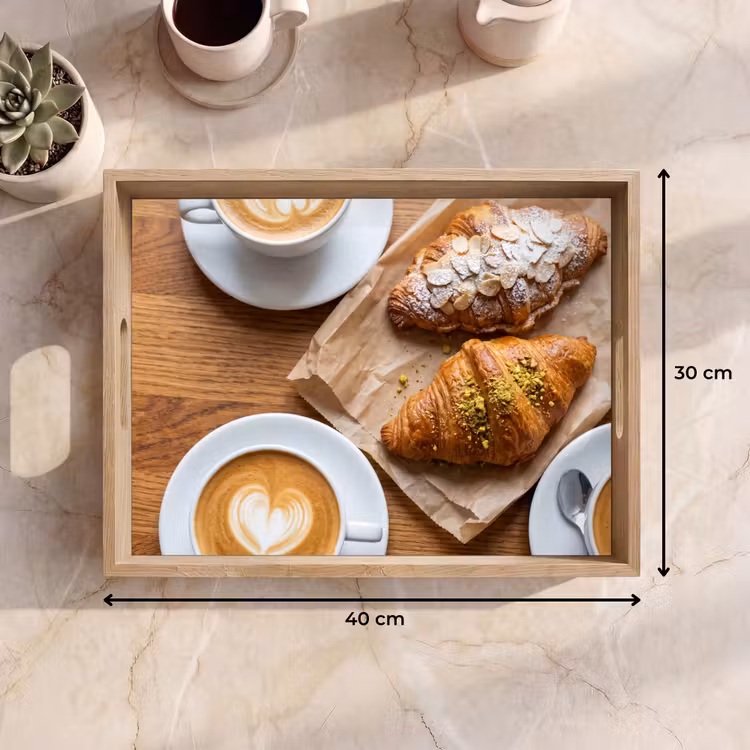 Dienblad - Eten - Croissant - Koffie - Ontbijt - Modern — 9