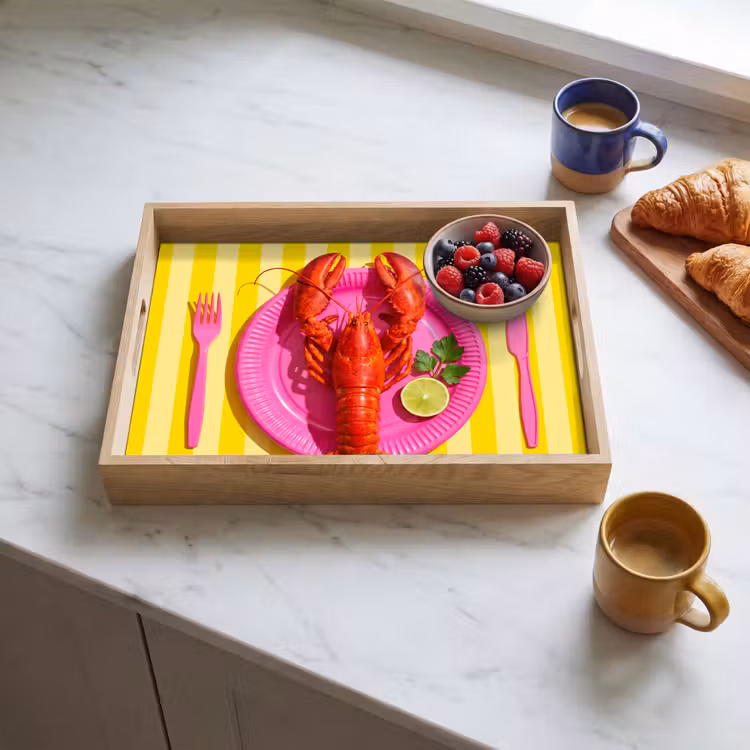 Dienblad - Eten - Roze - Geel - Modern - Culinaire — 4