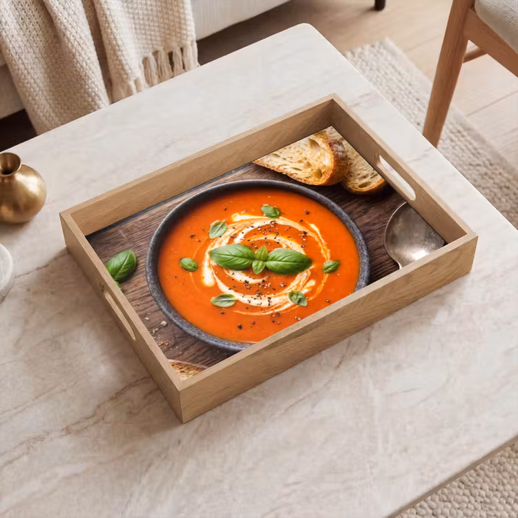 Dienblad - Eten - Soep - Basilicum - Rustiek - Rood — 2