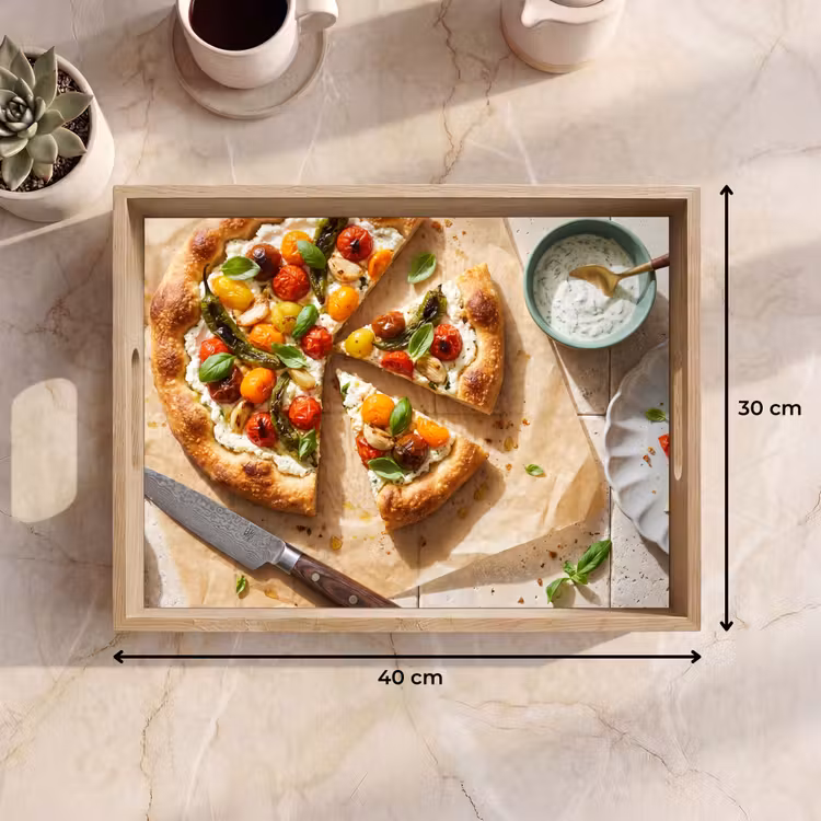 Dienblad - Eten - Tomaten - Basilicum - Maaltijd - Vers — 9