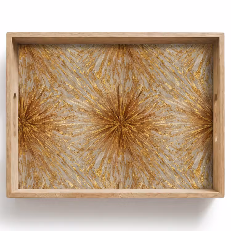Dienblad - Explosie - Abstract - Goud - Wit — 1