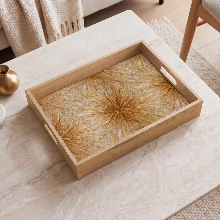 Dienblad - Explosie - Abstract - Goud - Wit — 2