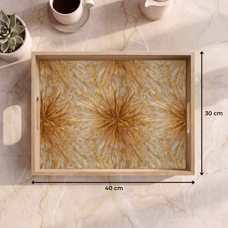 Dienblad - Explosie - Abstract - Goud - Wit — 9