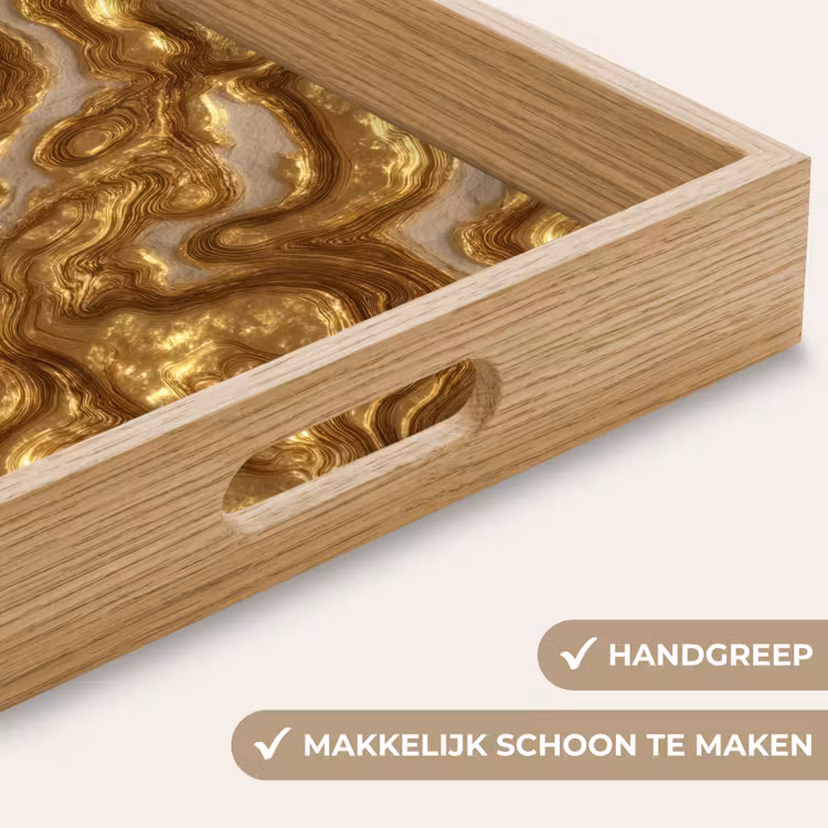 Dienblad - Golven - Organisch - Goud - Crème — 5