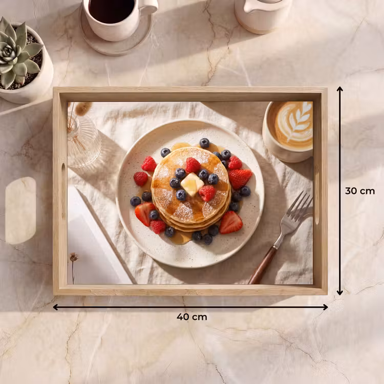 Dienblad - Pannenkoeken - Bessen - Ontbijt - Modern - Beige — 9