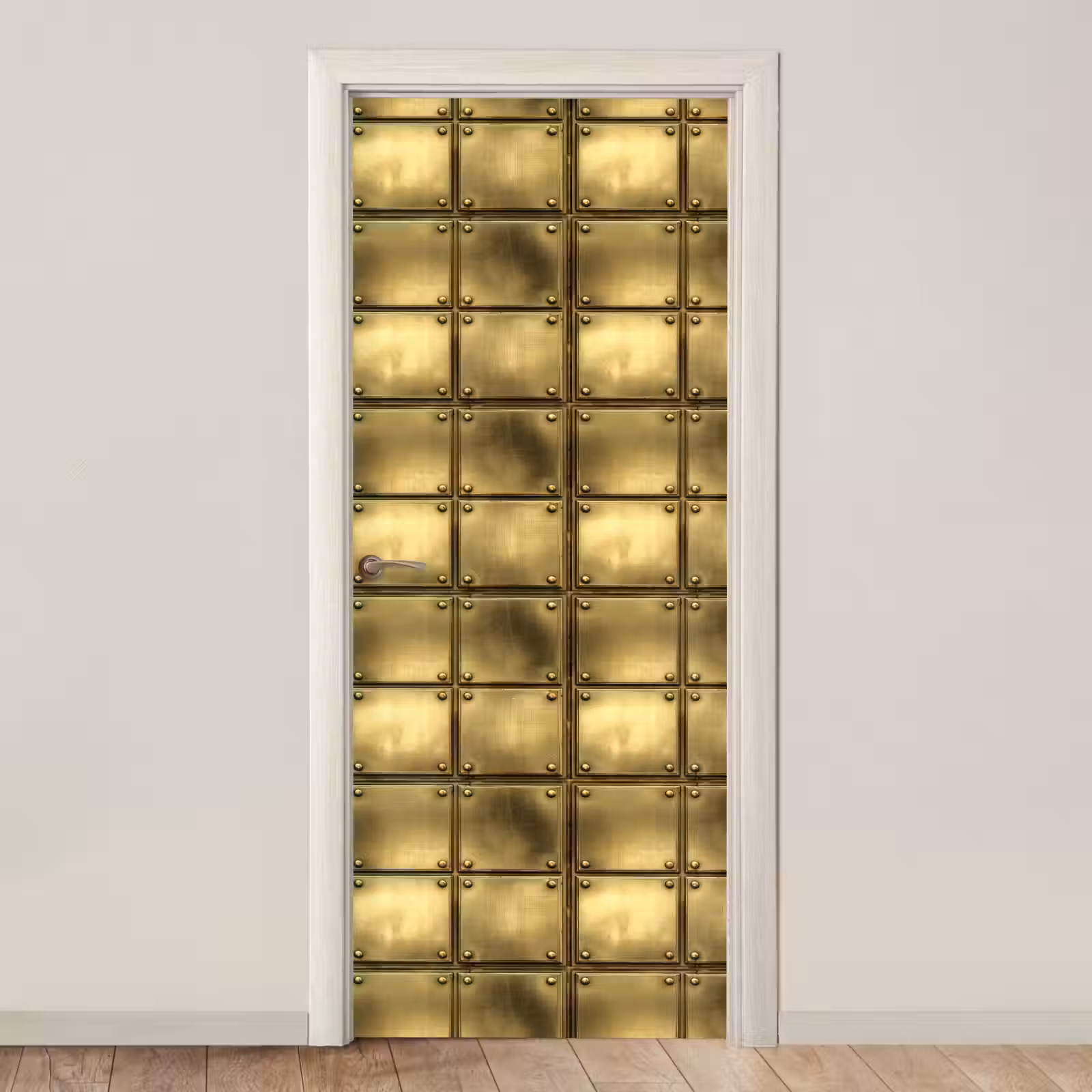 Deursticker - Platen - Industrieel - Stoer - Goud — 1