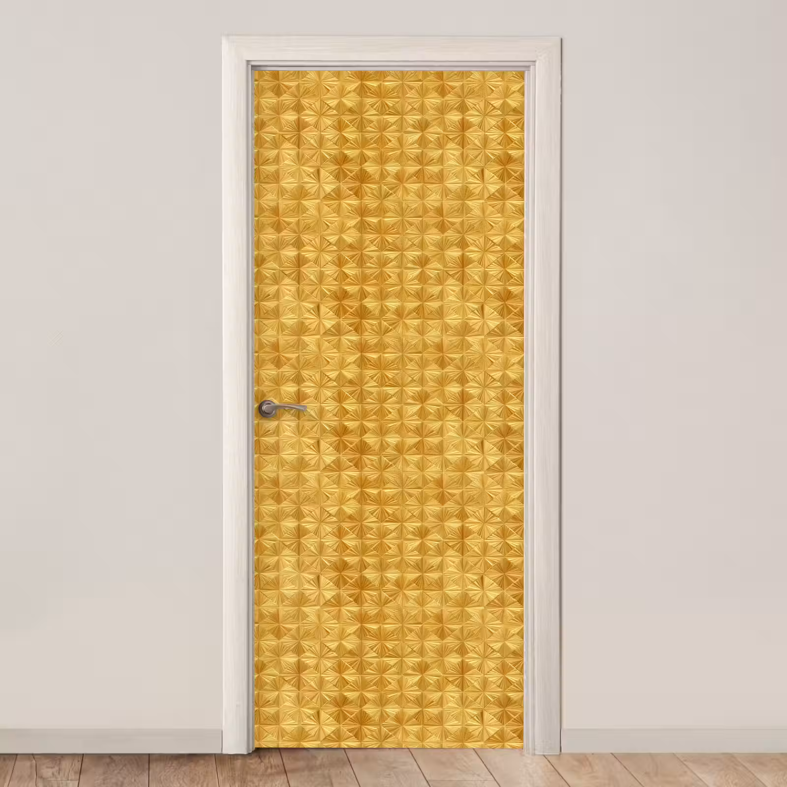 Deursticker - Tegels - Geometrisch - Reliëf - Goud — 1