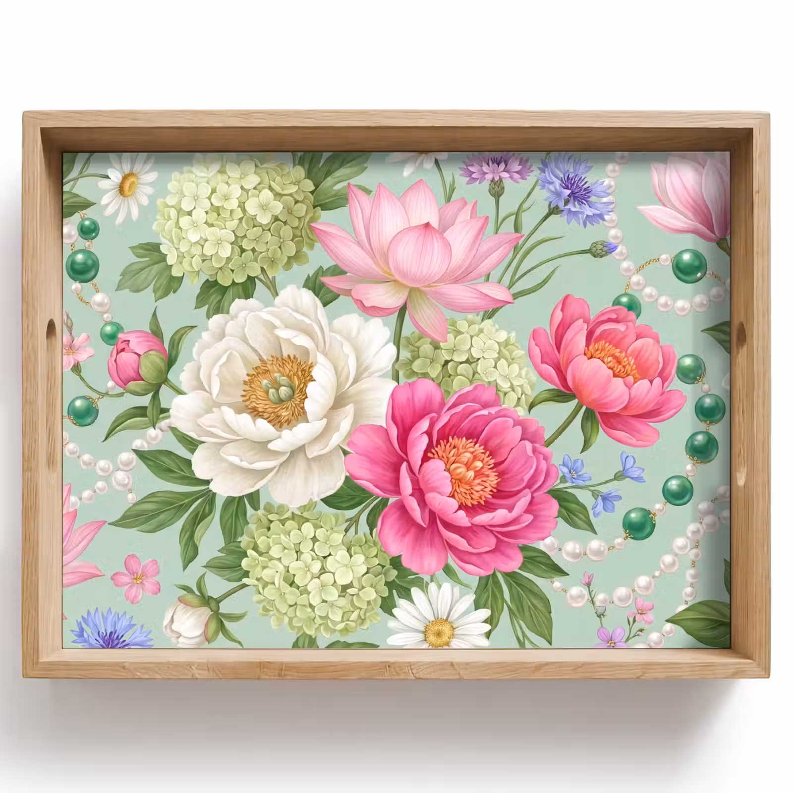 Dienblad - Bloemen - Patroon - Botanisch - Groen — 1