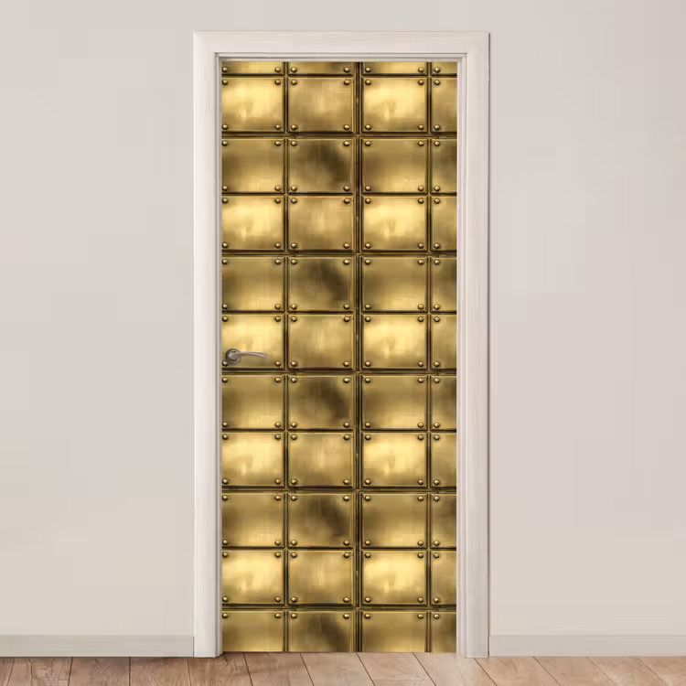 Deursticker - Platen - Industrieel - Stoer - Goud — 1
