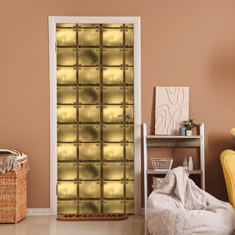 Deursticker - Platen - Industrieel - Stoer - Goud — 2