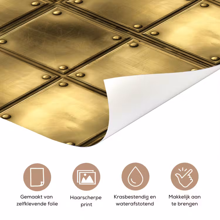 Deursticker - Platen - Industrieel - Stoer - Goud — 3