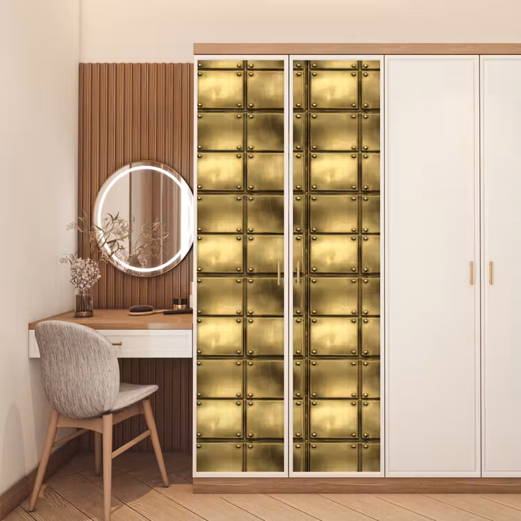 Deursticker - Platen - Industrieel - Stoer - Goud — 5