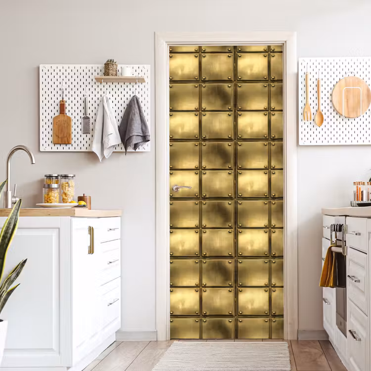 Deursticker - Platen - Industrieel - Stoer - Goud — 7