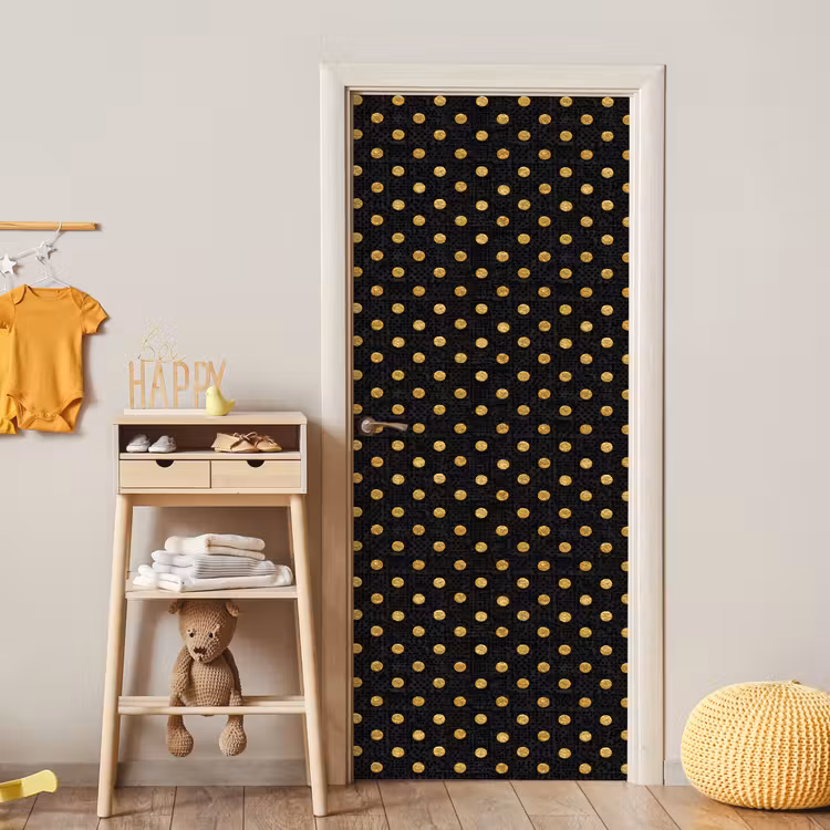 Deursticker - Polka Dot - Stippen - Goud - Zwart — 6