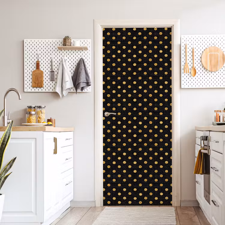 Deursticker - Polka Dot - Stippen - Goud - Zwart — 7
