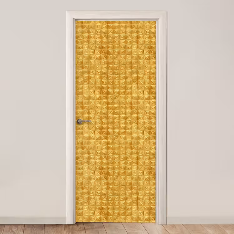 Deursticker - Tegels - Geometrisch - Reliëf - Goud — 1