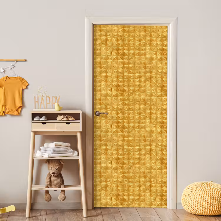 Deursticker - Tegels - Geometrisch - Reliëf - Goud — 6