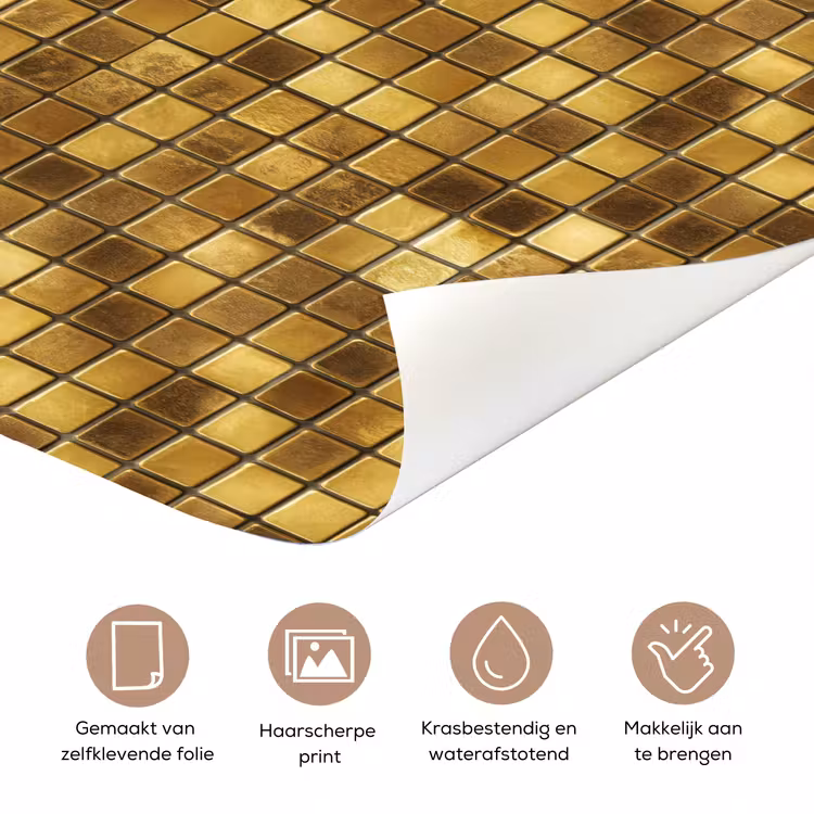 Deursticker - Tegels - Mozaïek - Luxe - Warm Goud — 3
