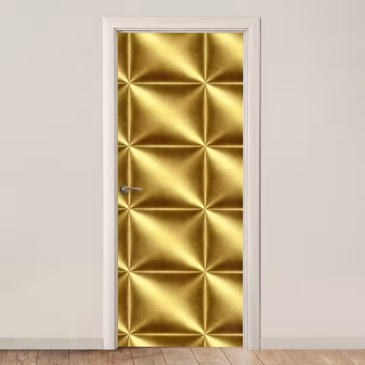 Deursticker - Textuur - Geborsteld Goud - Industrieel - Metallic — 1