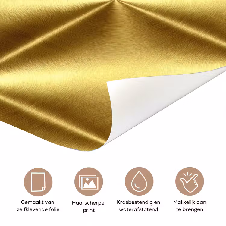 Deursticker - Textuur - Geborsteld Goud - Industrieel - Metallic — 3