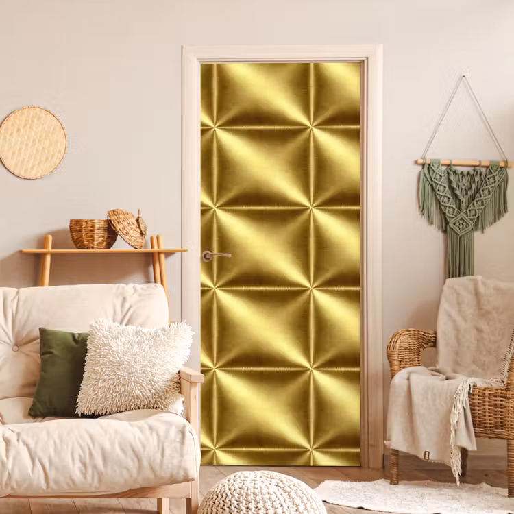 Deursticker - Textuur - Geborsteld Goud - Industrieel - Metallic — 4