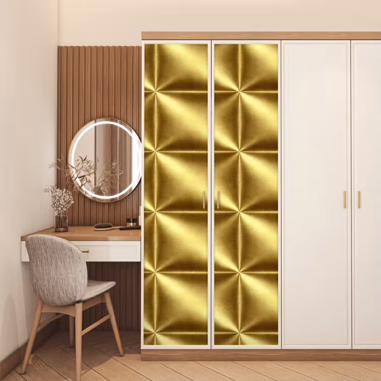 Deursticker - Textuur - Geborsteld Goud - Industrieel - Metallic — 5