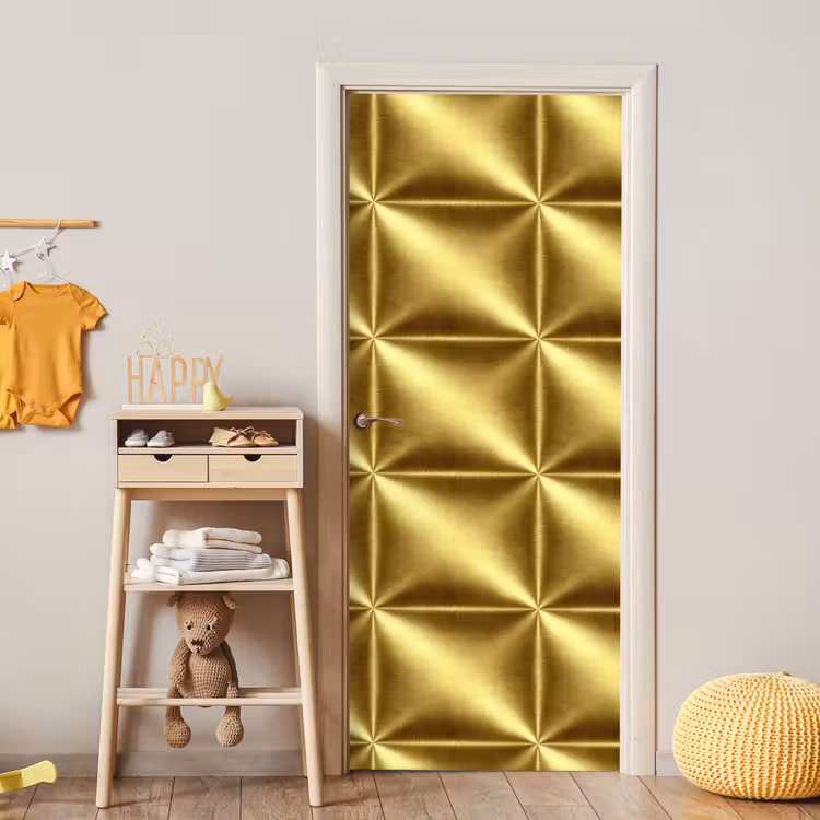 Deursticker - Textuur - Geborsteld Goud - Industrieel - Metallic — 6