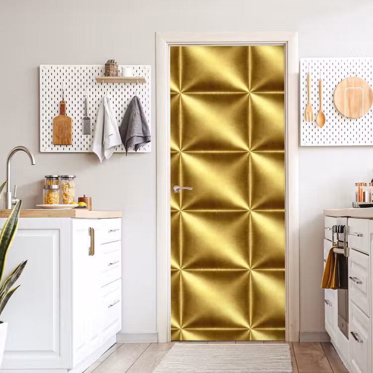 Deursticker - Textuur - Geborsteld Goud - Industrieel - Metallic — 7