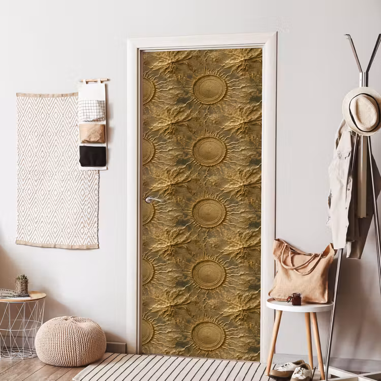 Deursticker - Zon - Reliëf - Antiek - Goud — 8