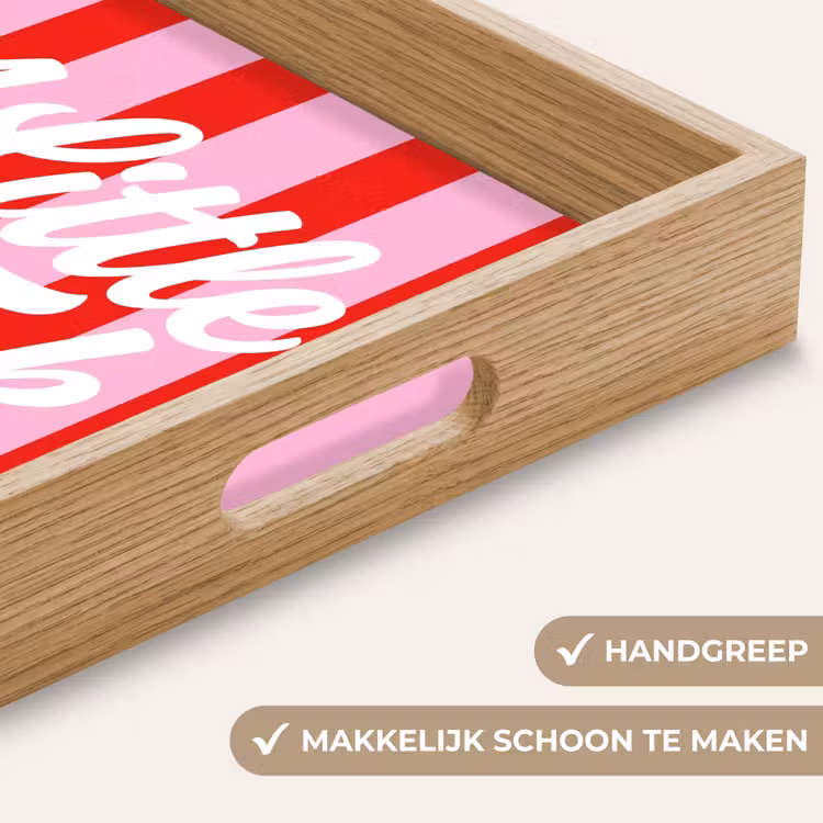 Dienblad - A Little Break - Strepen - Rood - Roze — 5