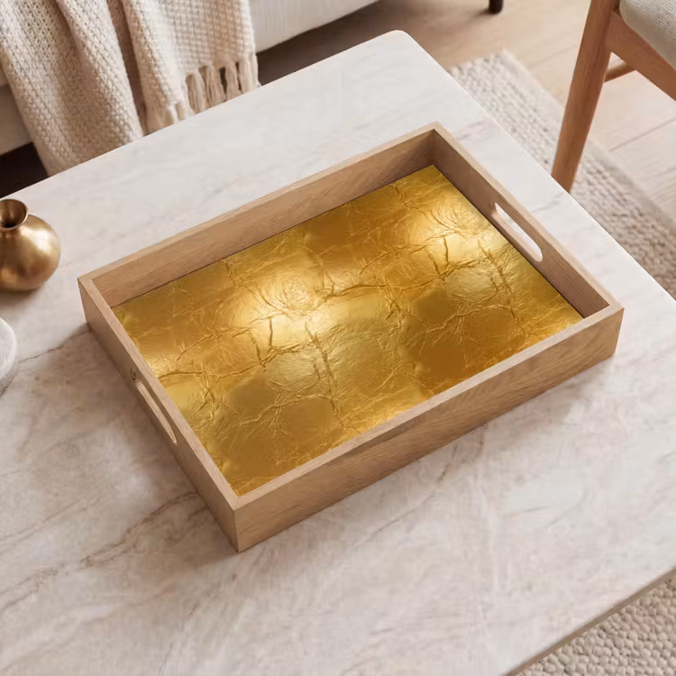 Dienblad - Bladgoud - Vintage - Textuur - Warm Goud — 2