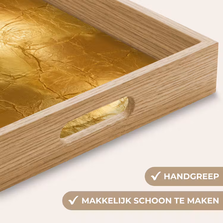 Dienblad - Bladgoud - Vintage - Textuur - Warm Goud — 5