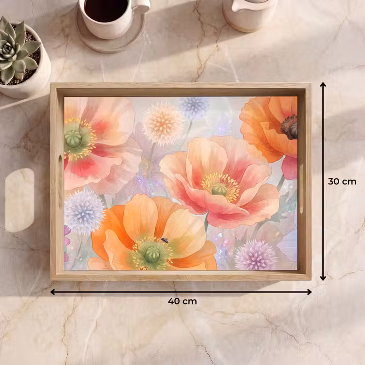Dienblad - Bloemen - Aquarel - Natuur - Modern - Kleurrijk — 9