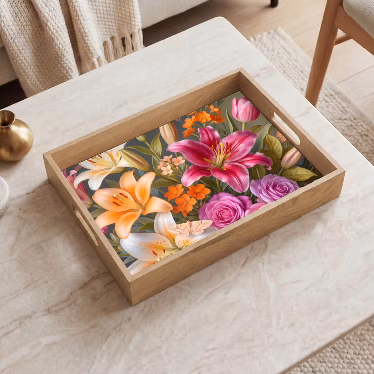 Dienblad - Bloemen - Boeket - Natuur - Kleurrijk - Modern — 2