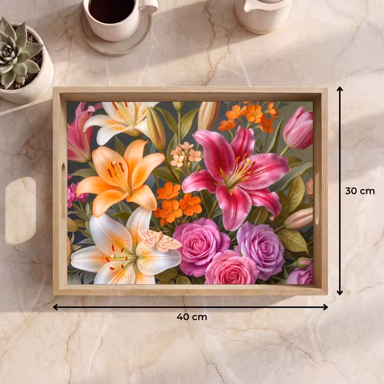 Dienblad - Bloemen - Boeket - Natuur - Kleurrijk - Modern — 9
