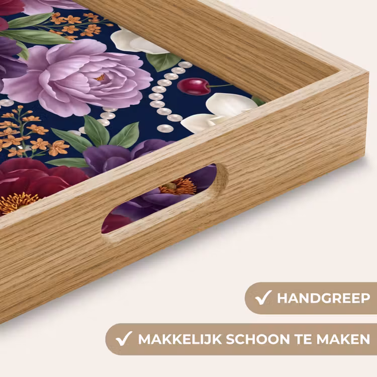 Dienblad - Bloemen - Parels - Decoratie - Modern - Blauw — 5