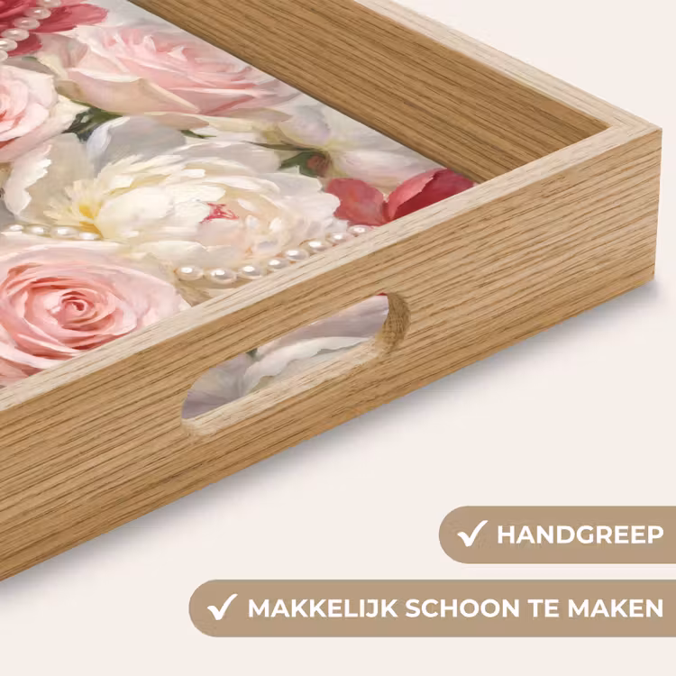 Dienblad - Bloemen - Parels - Romantiek - Klassiek - Roze — 5