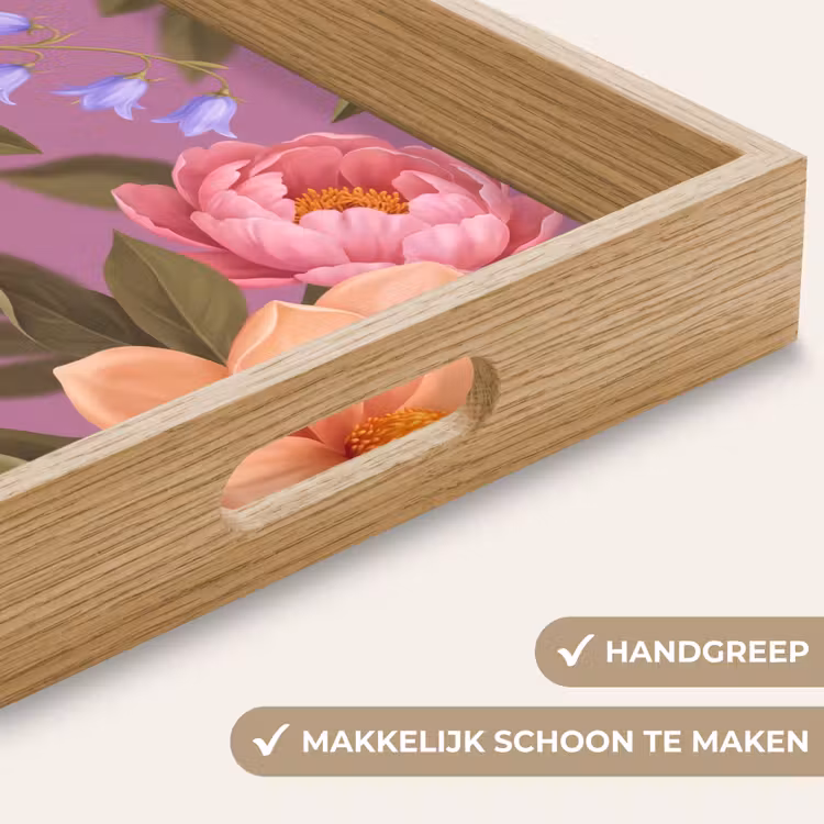 Dienblad - Bloemen - Patroon - Illustratie - Roze — 5
