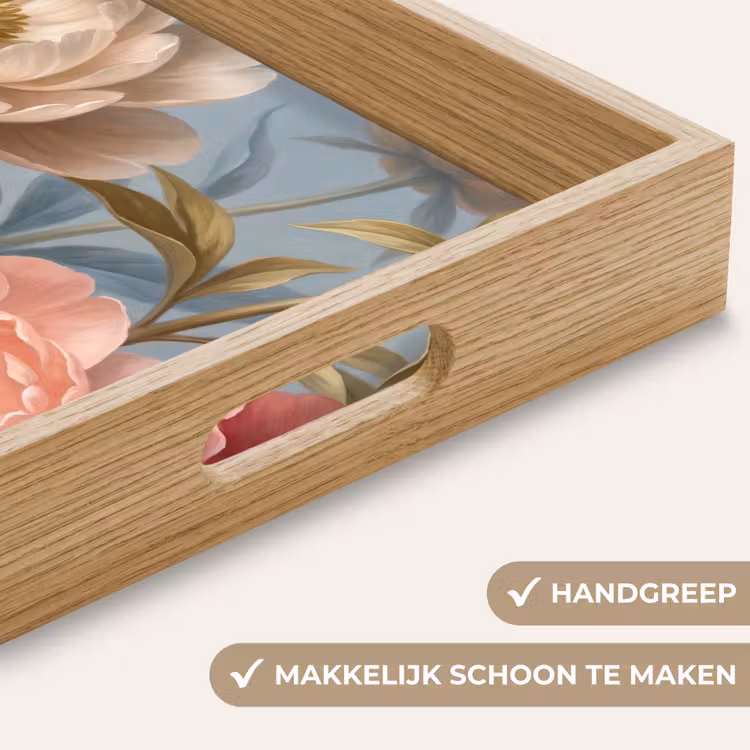 Dienblad - Bloemen - Roze - Beige - Modern - Natuur — 5