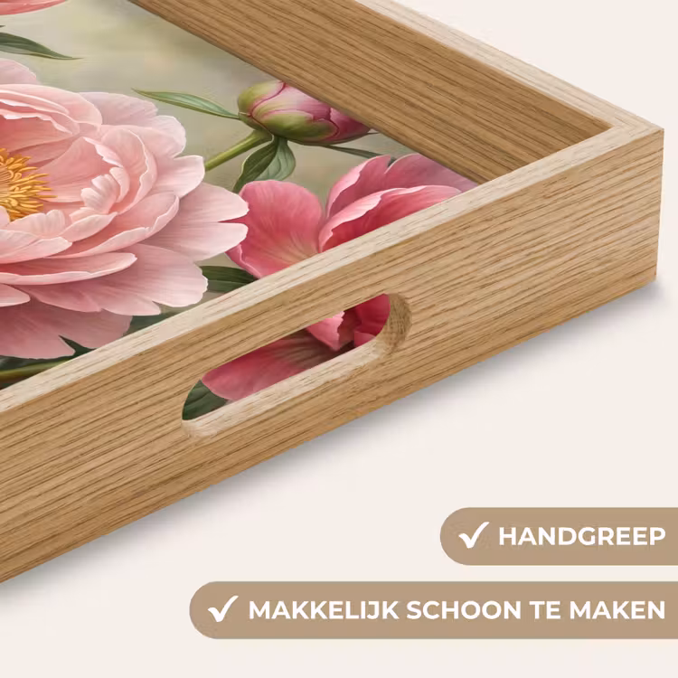 Dienblad - Bloemen - Roze - Klassiek - Gedetailleerd - Natuur — 5