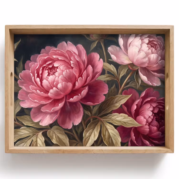 Dienblad - Bloemen - Roze - Klassiek - Natuur — 1