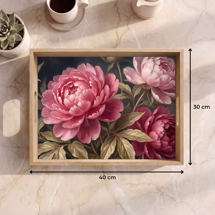 Dienblad - Bloemen - Roze - Klassiek - Natuur — 9