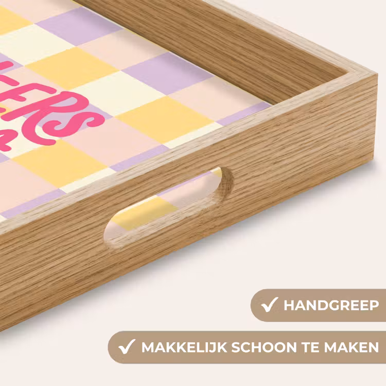 Dienblad - Cheers Chica - Ruitjes - Lila - Geel — 5