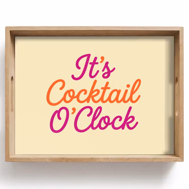 Dienblad - Cocktail O'Clock - Geel - Retro — 1
