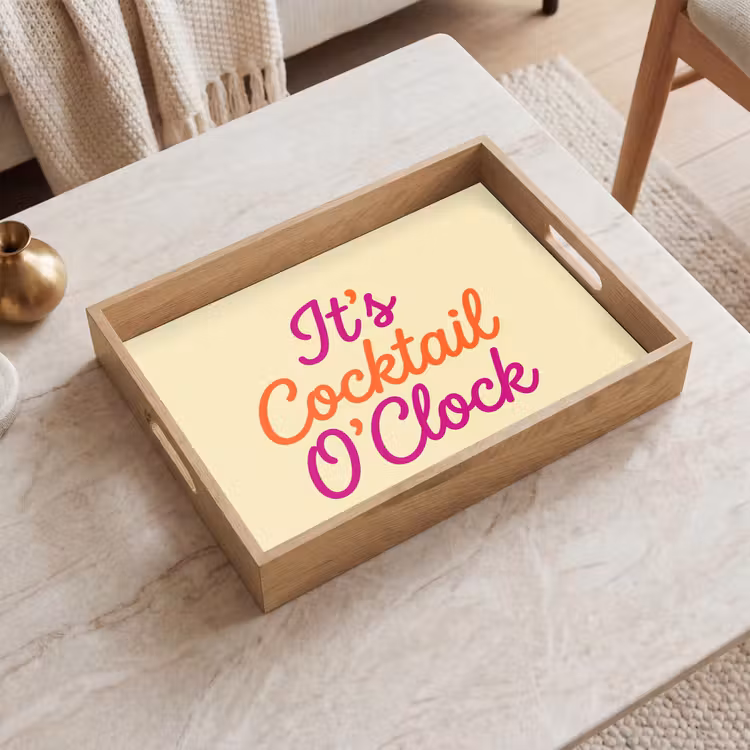 Dienblad - Cocktail O'Clock - Geel - Retro — 2