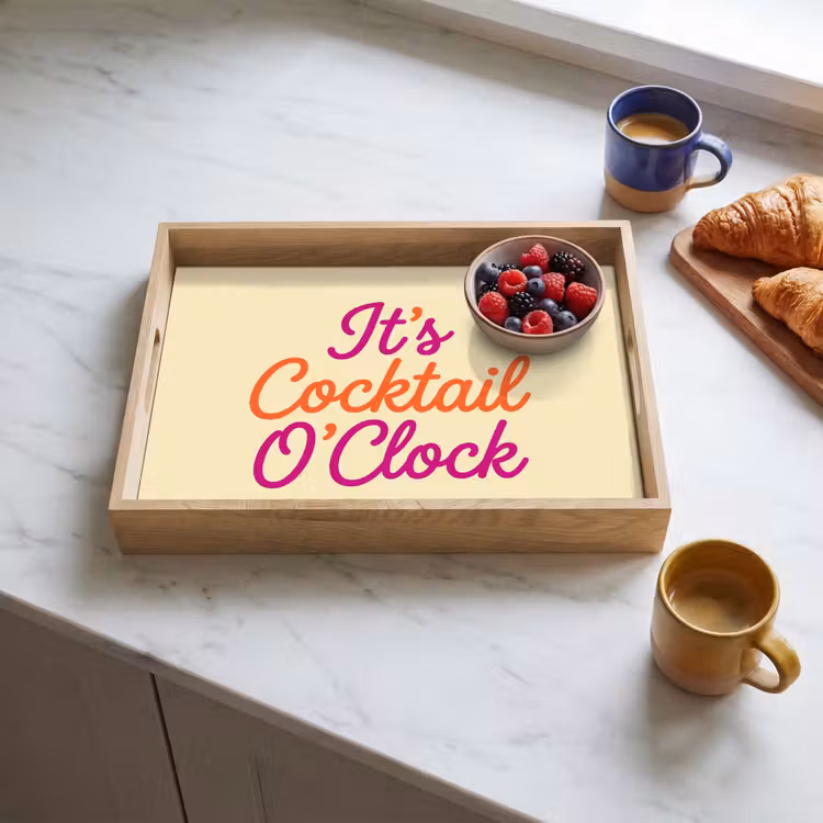 Dienblad - Cocktail O'Clock - Geel - Retro — 4