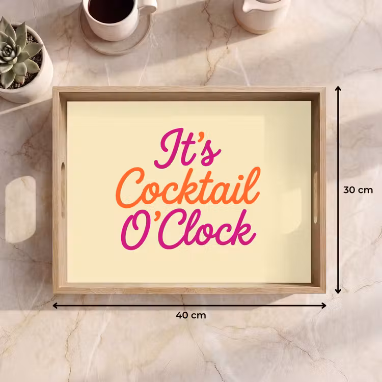 Dienblad - Cocktail O'Clock - Geel - Retro — 9