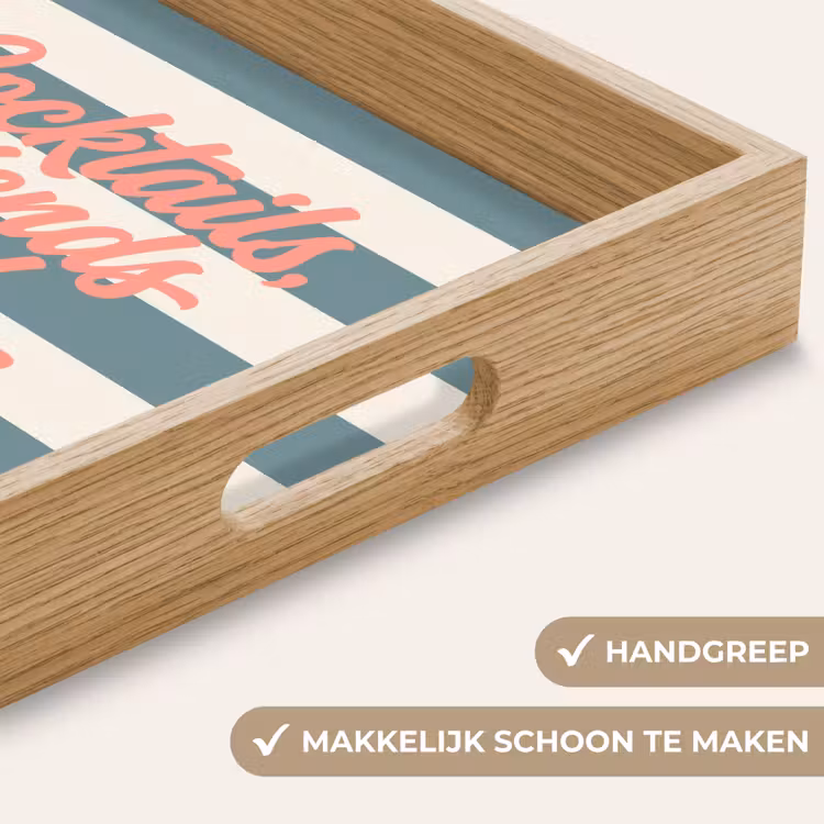 Dienblad - Cocktails - Strepen - Blauw - Koraal — 5
